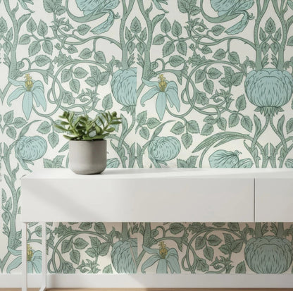 Peel and Stick Pastel Art Nouveau Removable Wallpaper for Home Decor