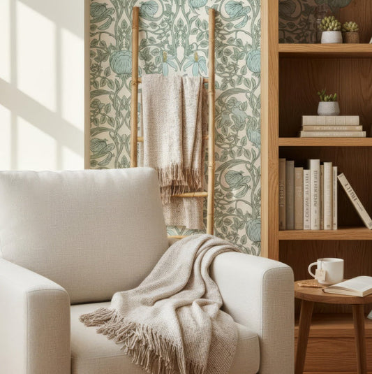 Peel and Stick Pastel Art Nouveau Removable Wallpaper for Home Decor